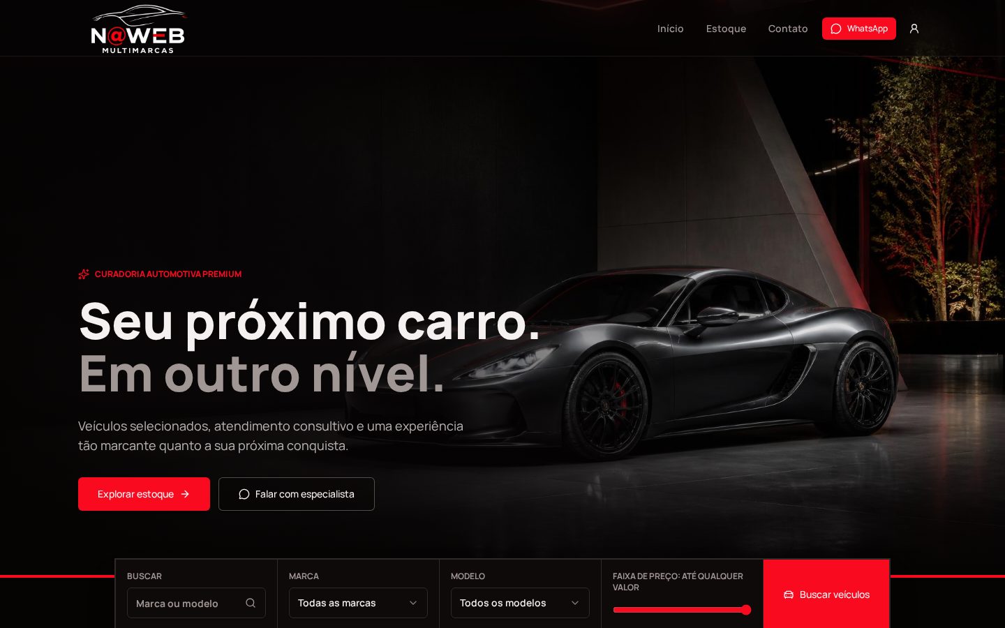Prévia do site Na Web Multimarcas