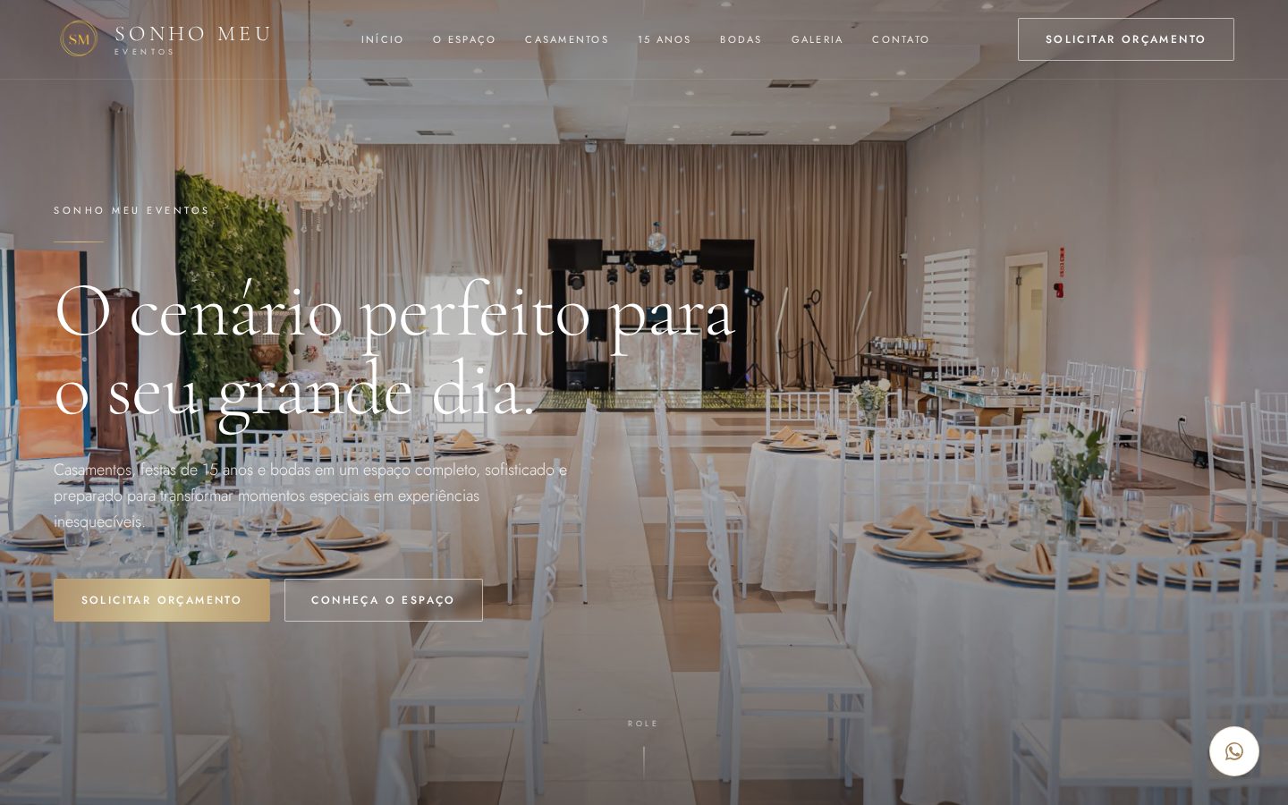 Prévia do site Sonho Meu Eventos
